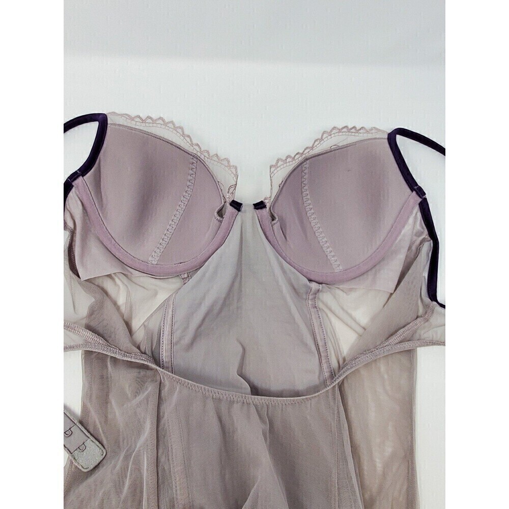VICTORIA'S SECRET VERY SEXY GREY & PURPLE LINGERIE NEGLIGEE GARTERS WOMEN 36C - Picture 10 of 12